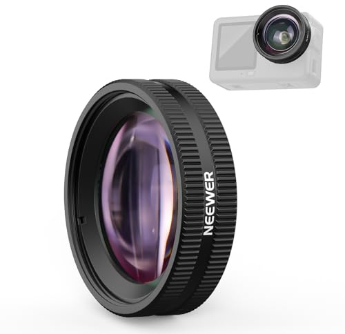 NEEWER Macro Lens Compatible with DJI Osmo Action 6 Only, Action Camera Close Up Photography Accessories with 2X Magnification, 2 Elements 1 Group, 2-3cm Focus Range, LS010