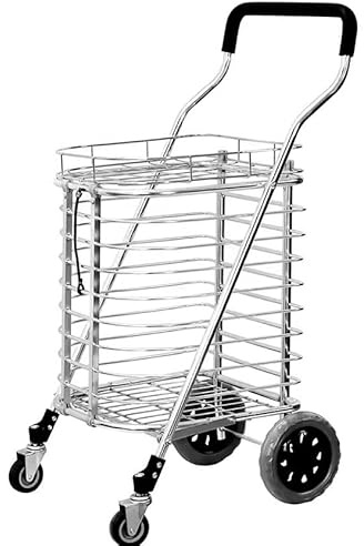 Mini carrello della spesa compatto su ruote, pieghevole, per la spesa, cesto portabiancheria, salvaspazio, per un facile trasporto e conservazione