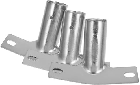 TEHAUX 3pcs Floor Broom Handle Connecting Metal Bracket Adapter for Handle Secure Connection Easy Installation Silver Iron Household Cleaning Tools