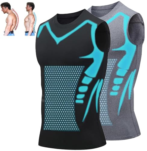 V-Boost v2 Compression Shirt for Men,Mens Compression Tank Top Shaping Vest,Feel the Power of Confidence & Energy