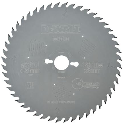 DeWalt LAMA PER STAZIONARIA - LAVORAZIONE DEL LEGNO - 250 x 30 x 48 ATB 10° 3.0 mm