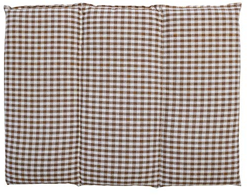 Coussin aux grains d'épeautre biologique - Taille 40x30-3 compartiments - Brun et Blanc - Coussin thermique - Coussin aux graines - Compresse froide