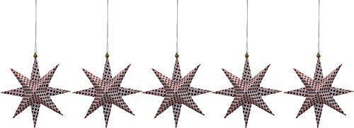 Casalanas, Advent, 5X Christbaumanhänger Rot gefleckter Stern