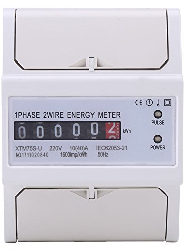 Digital LCD Single Phase Two Wire Energy Meter 10A, DIN Rail KWh Meter for Accurate Electricity Usage Monitoring