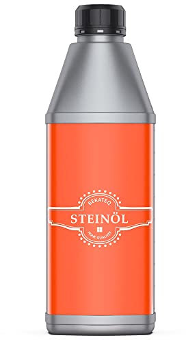Steinöl 1l Schieferöl, Betonöl, Naturstein Öl, Pflegeöl & Steinimprägnierung I Steinpflegemittel für innen außen I Für Küche, Wohnzimmer, Terrasse, Bad, Keller I Farblos - BEKATEQ BE-855