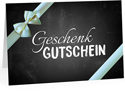 Einladungskarten Manufaktur Hamburg Großer XXL (A4) Gutschein, Motiv: Tafel-Look schwarz/mit Umschlag/Edle Design Klapp-Karte/Extra groß/Geburtstag/Hochzeit/Taufe/Weihnachten/Valentinstag