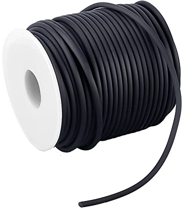 NBEADS 1 Rolle 30m / Rolle Vollgummischnur Kunststoffseil zum Basteln, 3mm, weiße Spule: 78mm hoch, 68mm breit