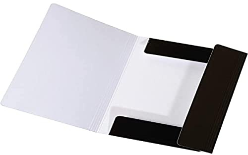 FALKEN Sammelmappe LongLife 3 Klappen Gummiband DIN A3 schwarz | aus extra starkem Karton Aufbewahrung-Mappe Zeichenmappe ideal für Büro und Schulea