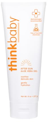 Thinkbaby Aloe Vera Gel After Sun Relief Lotion, 8 Fl Oz – EWG Verified Natural After Sun Skincare for Face & Body - Hydrating, Soothing & Moisturizing Sunburn Solution for Babies & Toddlers