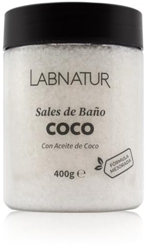 Labnatur Sales de Baño Coco 400g - Sales Marinas Naturales y Relajantes - Nutren, Hidratan y Suavizan - Bienestar - Alivio del Cansancio - Cuidado Corporal - Fabricado en España