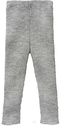 Strick-Leggings Baby & Kinder - 100% Bio-Merino – atmungsaktiv, warm & weich - Unisex Gr. 62 – 140 - nachhaltig & fair dehnbar - Made in Germany | Grau Gr. 74-80