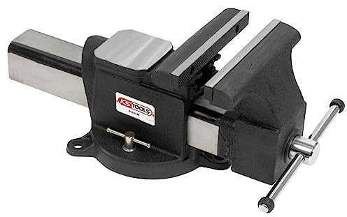 KS Tools 914.0148 Schraubstock mit Parallelbacken, 200 mm, weiß