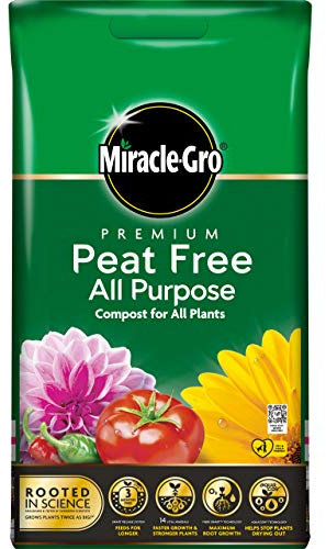 Miracle-Gro All Purpose Compost, PEAT FREE - 10 Litre Bag, (New 2020 Range), For All Plants, Green