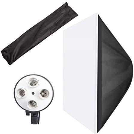 Softbox Boîte à Lumière pour Studio Vidéo avec Support d'ampoule 4 en 1, Douille E27, Diffuseur de Lumière, Sotbox Professionnelle, Kit d'éclairage pour Photographie