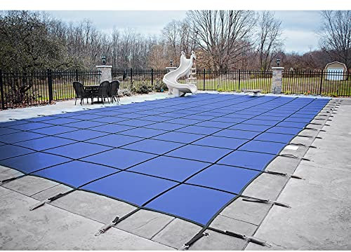 HWF Pool Cover Poolabdeckplane Inground Swimming Pools Sicherheitsabdeckung, Groß Winter Rechteckig Poolabdeckung mit Messingankern, Edelstahlfedern, Blaues Netz (Size : 400cm x 800cm/13ft x 26ft)