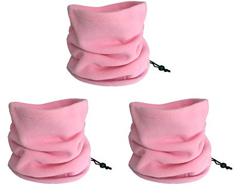 Gyllene äpple 3 st vinter halsvärmare hals damask fleece skidåkning cykling vindtät balaklava halsduk för män kvinnor, Rosa, one size