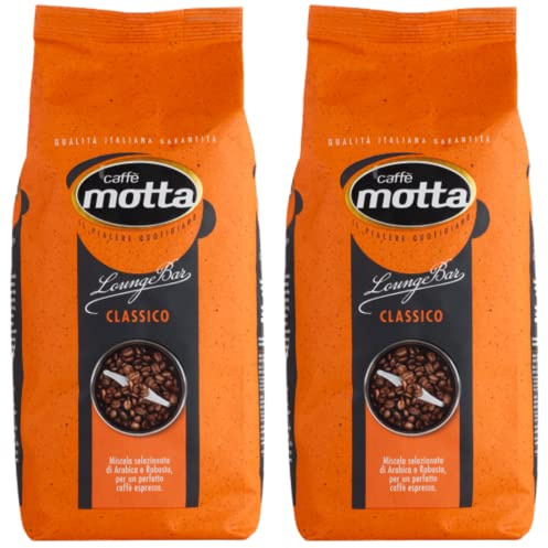 CAFFE' MOTTA Caffe in Grani 2 kg, Chicchi di Caffè Qualità Lounge Bar Espresso Classico Miscela Arabica e Robusta, Made in Italy (2 Confezioni da 1 kg)