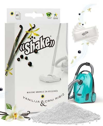 SHAKE Staubsauger Duft (Vanille & Schwarze Johannisbeere) • Duftperlen Staubsauger gegen schlechte Gerüche • Granulat zum Einsaugen • Staubsauger Deo als Lufterfrischer • 4er Pack