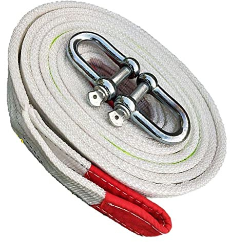 ZZDZW Abschleppseil Auto,Abschleppseil 5t-25t,Gurt Reflektierenden Hochfeste Abschleppgurte 4m/5m/6m/7m/8m/9m/10m Mit Zwei Sicherheitshaken Windenseil Abschleppband Verstärkte Schlaufenende