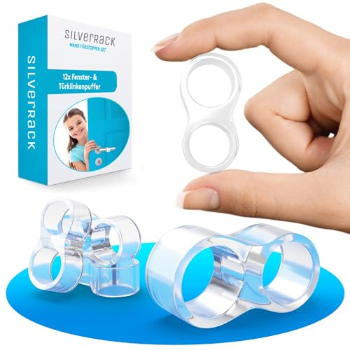 SilverRack dörrstopp dörrhandtagsbuffertar 8-form transparent 12 stycken