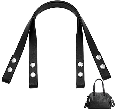 PandaHall 2 Stück PU Leder Taschengriffe Schwarz Ersatzriemen Für Handtaschen 15.7 Handtaschengriffe Geldbörsengriffe Für Handtaschen Brieftaschen Unterarmtragetaschen Herstellung von Taschenriemen