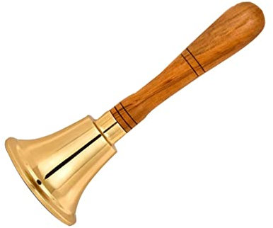 Handglocke, Thekenempfangsglocke, Serviceglocke, Weihnachtsmann-Kostüm-Zubehör, Klingelruf, Handglocke für Hochzeit, Dekoration, Bar, Schule, Kirche (Größe: 4 i (Größe: 7,6 cm