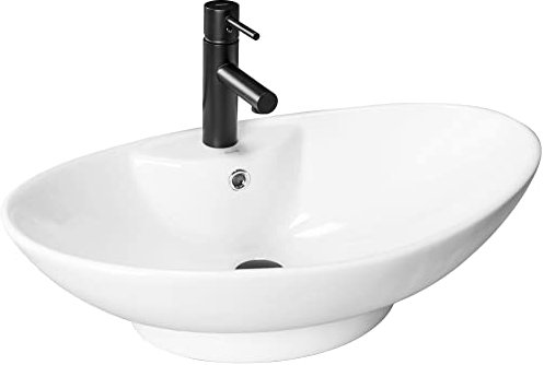 Rea LAVABO SOBRE ENCIMERA Rosa Lavabo de baño 660 x 440 x 210 mm Cerámica (blanco)