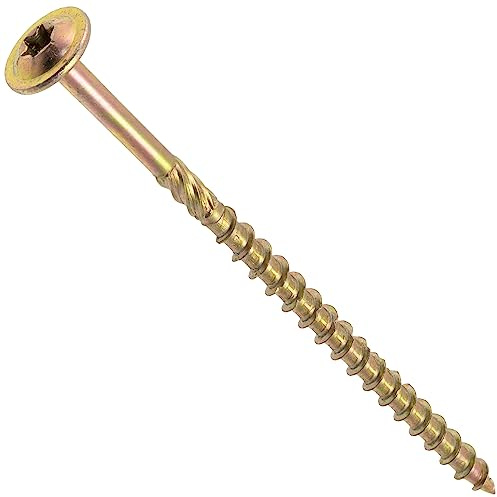 AERZETIX - Lot de 50 Vis à Bois Ø6x120mm à Tête Large Bombée - à Empreinte Étoile T30 - en Acier Zingué - Menuiserie, Contreplaqués, Agglomérés, Mélaminés