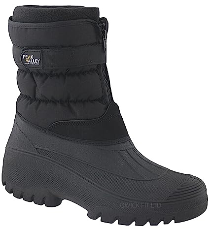 PEAK VALLEY Ladies Horse Riding Yard Water Resistant Walking Snow Winter Ski Outdoor Wellington Thermal Farm Mucker Boots (BLACK, uk_footwear_size_system, adult, women, numeric, medium, numeric_6)