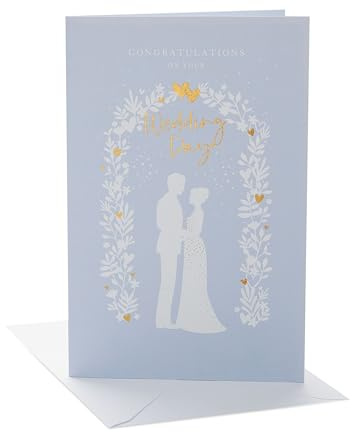 UK Greetings Hochzeitskarte für ein besonderes Paar – Silhouetten-Design – Thinking of You Reihe