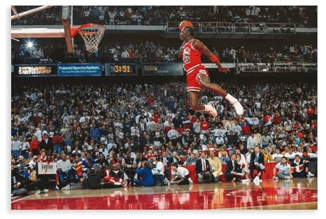 AMATWI Basketball-Stern, Michael Jordan, Poster, Leinwand, Poster, Schlafzimmer-Dekor, Sportlandschaft, Büro, Raumdekoration, Geschenk, ungerahmt, 30 x 45 cm