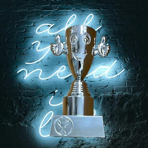 eberin · Big Smiley Pokal · Funnypokal · lustiger Spaß Cup · Wanderpokal · Kelchpokal in Smileyform · Gute Laune Pokal mit Wunschgravur · Stabiler Kunststoffpokal Silber · Größe 16,5