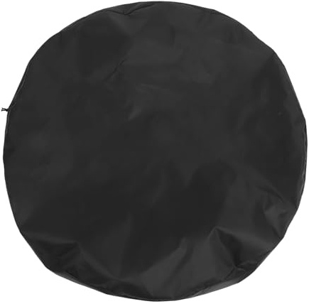 Housse Barbecue Rond 100cm en Tissu Oxford Noir, Protection Extérieure | Couvercle de Plaque de Foyer 100cm, Housse de Meubles, Nappe Ronde Polyvalente