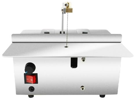 HENGJINGTR Desktop Small Curve Saw,180W 110V-240V Cutter Speed & Angle Adjustable Metal Electric Chainsaw for Cutting Jade, Porcelain, Wood, Acrylic