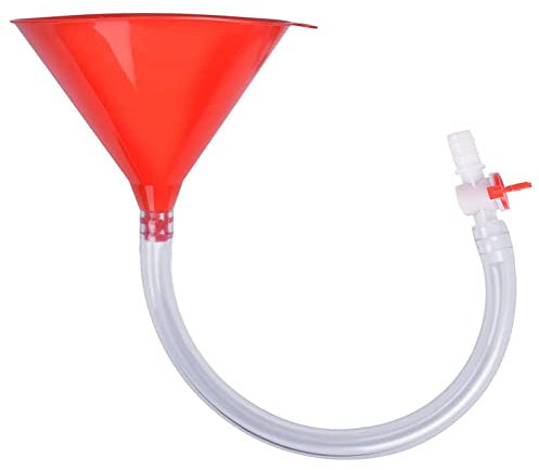 Beverage Funnel Beer Funnel - Beer Bong Funnel with Valve | Funnel with Valve Extra Long Kink Tube Keychain Tool Opener Premium Funnel for Beer Drinking Games College Parties