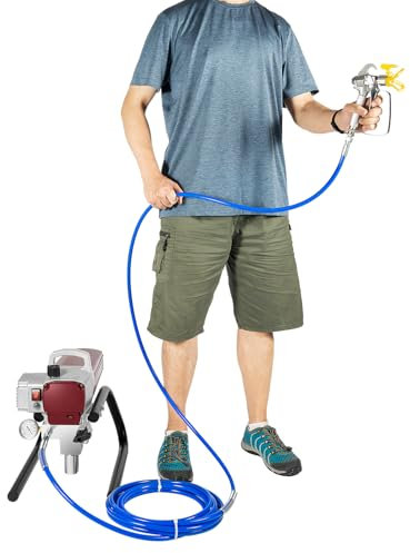 High Pressure Airless Paint Sprayer, Adjustable Wall Paint Spraying Machine Kit with Handle, 10m Hose, Pressure Spray Equipment for Home Exterior Interior DIY Painting, 1800W
