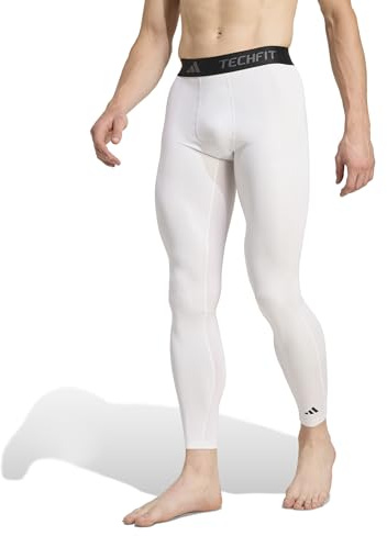 adidas Men's Techfit Compression Training Long Tights, White, Medium/Tall