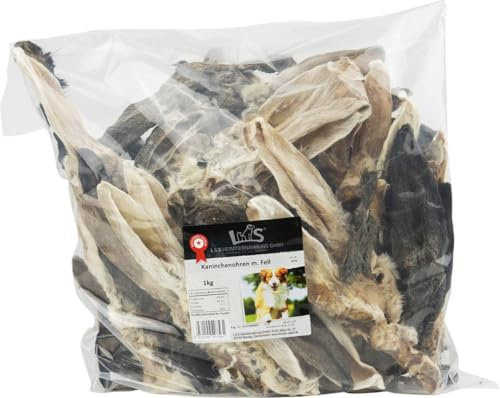 L&S Hundesnack Kaninchenohren mit Fell 1 kg Ohren