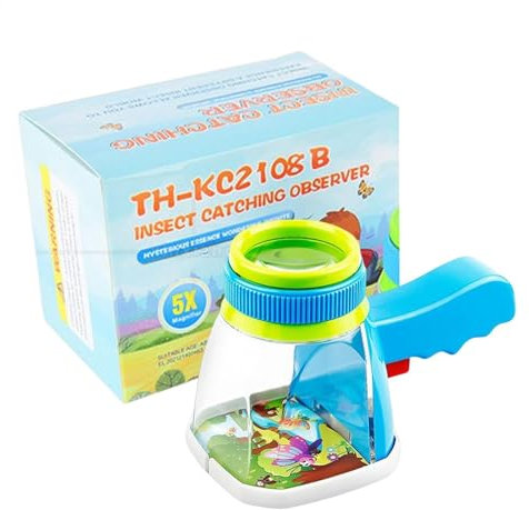 Spider -Lupe -Behälter, Ladybug -Lupenschachtel,5X Kids Clear Butterfly Lupers Box - Vergrößerungsspinnenbehälter, Ladybug -Fängerversorgung