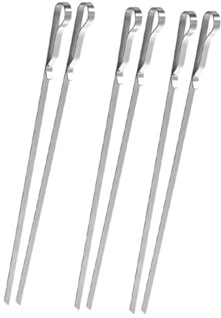 Milisten 6 Pièces Brochettes Bbq Acier Inoxydable Design Pratique Type Clip pour Viande et Légumes pour Barbecue et Pique Outdoor