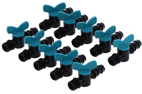 Yctze 50pcs 16x3 / 4in Plastique Male File d'irrigation Interrupteurs Vannes - Contrôle de l'eau Efficace pour Le Jardinage, Les Parterres de Fleurs, Les Serres et Les Pelouses