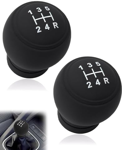 FUGLUS 2 pcs Funda Pomo Cambios Marcha Coche Antideslizante,Perilla de Cambio de Marchas 6 Velocidades,Funda Pomo Palanca de Cambios,Universal,Pomo Cambio de Marchas,Funda Palanca Cambio de Marchas