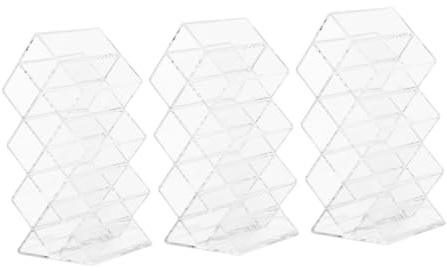ERINGOGO 3 pezzi Organizer Rossetti Trasparente Portarossetti Torre Forma di Pesce con Scomparti Porta Trucco in Resistente per Bagno e Tavolo Espositore Compatto e Antipolvere