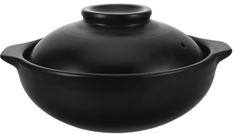 BIUDECO Olla Barro Resistente al Fuego Directo con Tapa para Cocinar Sopas y Fideos Arroz Cacerola de Barro Duradera para Uso Doméstico y Comercial