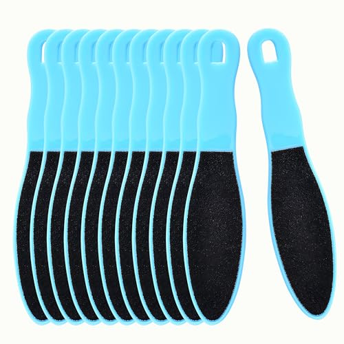 Batheidon Lot de 12 limes à pieds double face, 16 x 3,5 cm, râpe pour élimination des callosités, lime pieds réutilisable pour peau sèche et fissurée, usage sec et humide