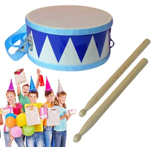 Trumset För Barn – Fårskinn I Trä 20x10cm, Trumleksak Musikleksak, Fårskinn | Starka Barntrummor Med Rem För Barn Musikinlärning Lek Och Scenframträdande