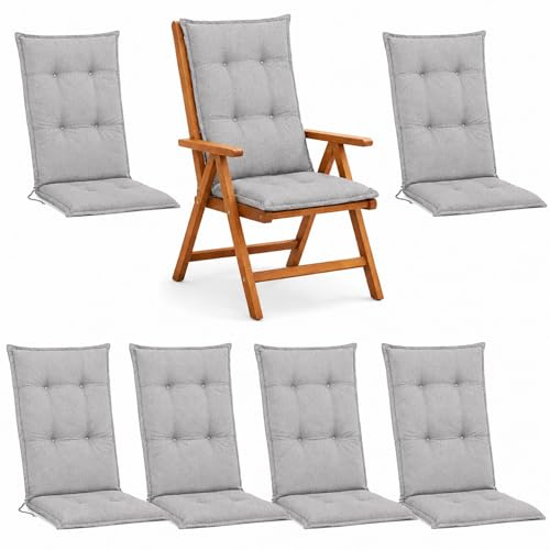 Hochlehner Auflagen 6er Set 120x50x5,5cm Anthrazit Grau Gartenstuhl Komfort