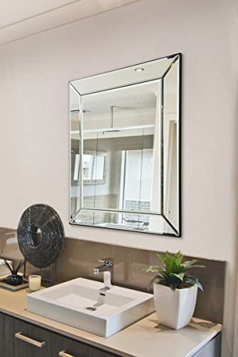 Mirror Outlet Thirlmere- Modern Venetian mirror, beveled glass, 69 x 57, 2ft - 3ft