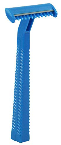 AMPRI MED-COMFORT Einmal-Rasierer, 100 Stück, 1 Klinge, Edelstahl, Spenderbox, Unisex, Trockenhaut, Blau, Erwachsene