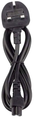 AJP® New C5 Cloverleaf Power Cord 3 Pin Mains Cable Lead UK Type Plug for Laptop Adapter Charger For Acer Dell HP Compaq Sony Vaio Toshiba Lenovo Samsung Asus Microsoft MSI Razer Huawei Chromebooks